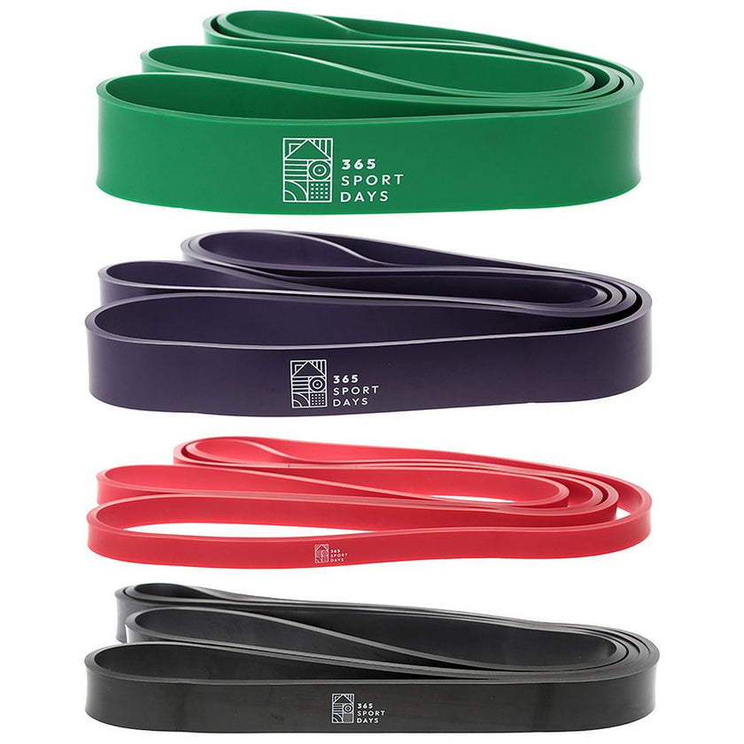 Power Bands Resistance Bands (Black/Red/Purple/Green) #contain